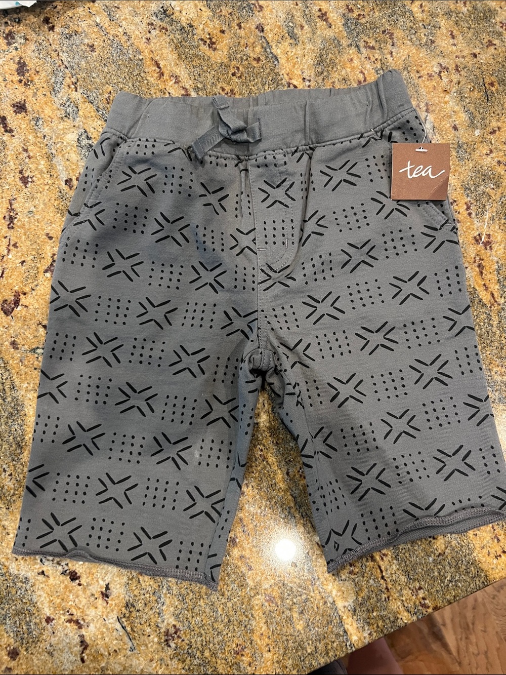 Tea Collection Gray Patterned Kids Shorts